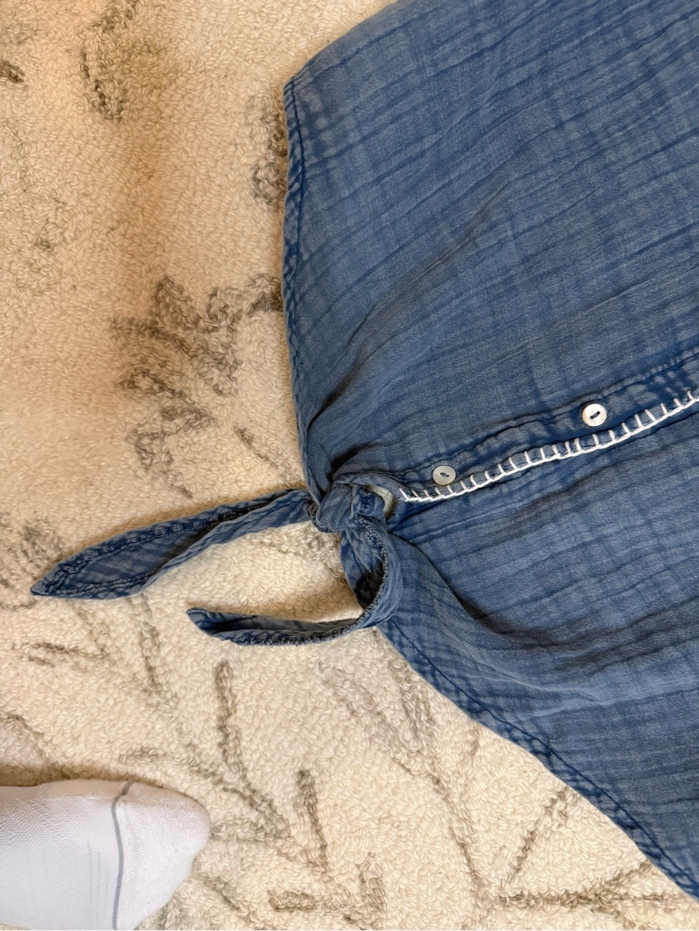 Natural Life Gauze Tie-Front Button-Up Shirt | XS | 100% Cotton | NWT - Picture 3 of 7